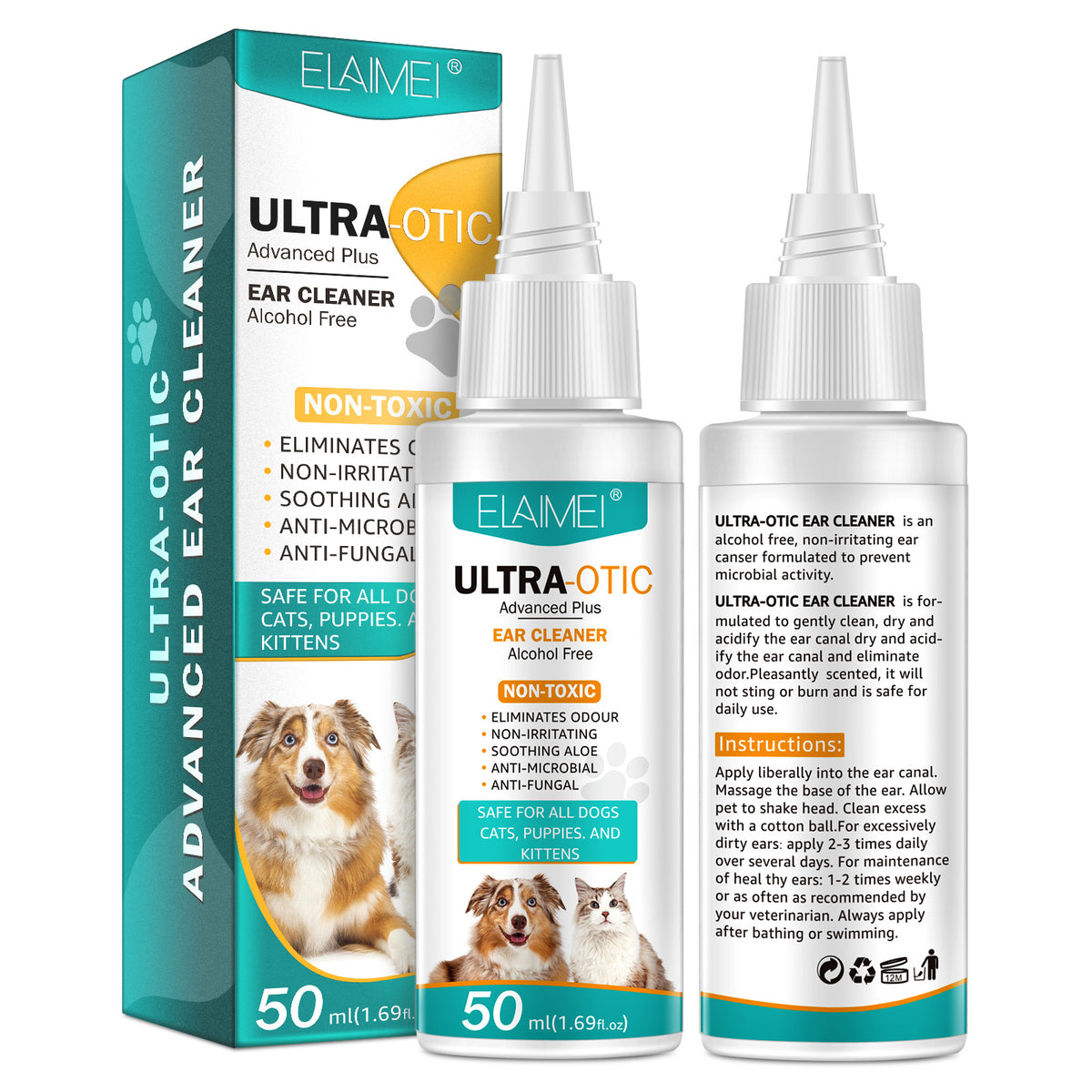 Gentle Ear Cleaner for Cats and Dogs