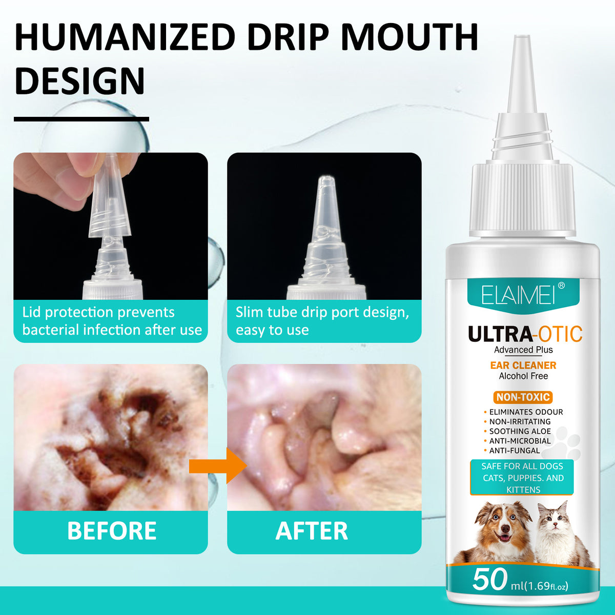 Gentle Ear Cleaner for Cats and Dogs
