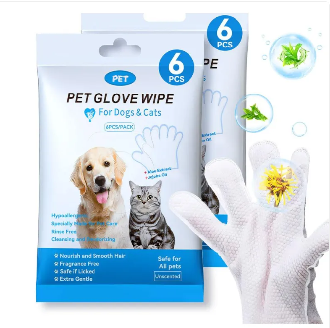 Everyday Grooming Wipes and Gloves