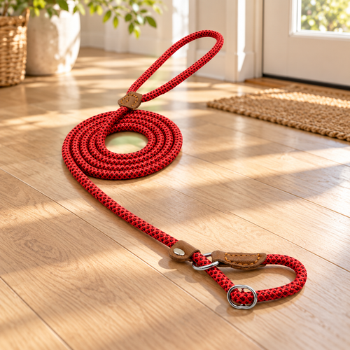 Everyday Rope Slip Lead in a warm sunlit home